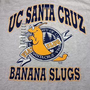 University California Santa Cruz T Shirt S Banana Slug UCSC Vintage NOS Slugwear